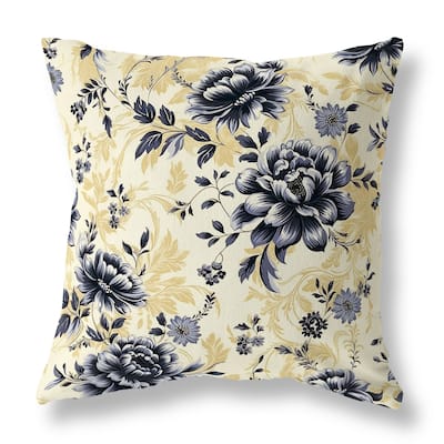 Yellow And Grey Nature's Canvas Faux Suede Throw Pillow Zipper