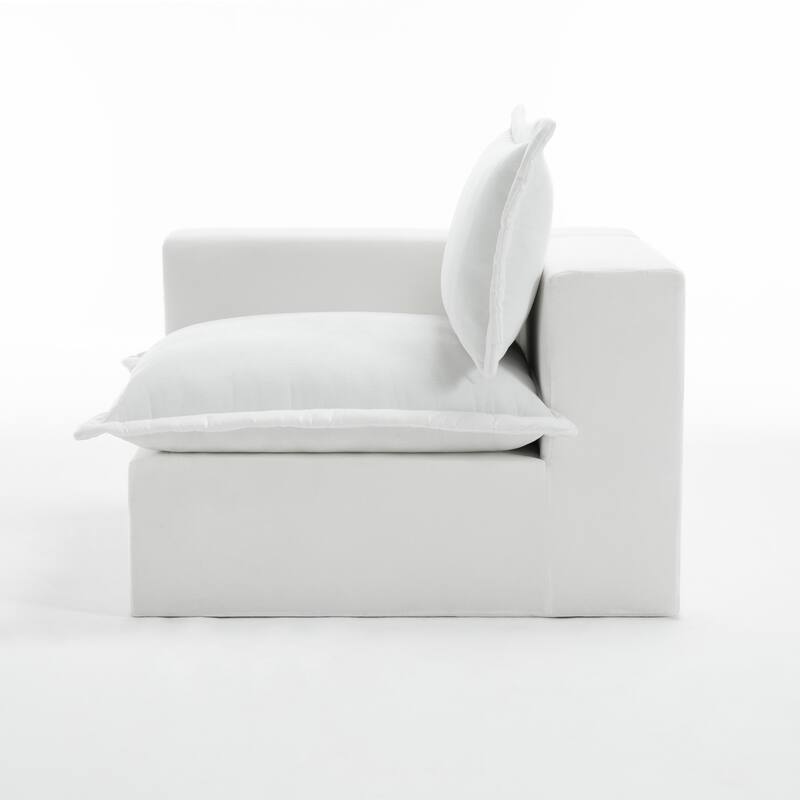 42"W Chenille Upholstered No Assembly Corner Chair