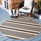 preview thumbnail 85 of 129, SAFAVIEH Courtyard Charmaine Indoor/ Outdoor Waterproof Area Rug 4' x 4' Round - Black/Bone