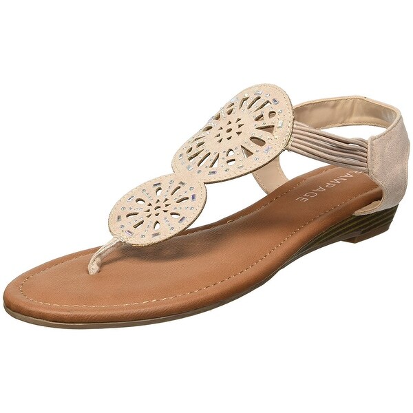 elastic strap wedge sandals