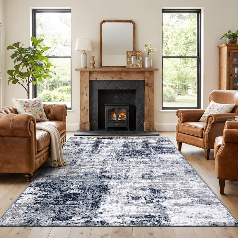 World Rug Gallery Distressed Abstract Area Rug