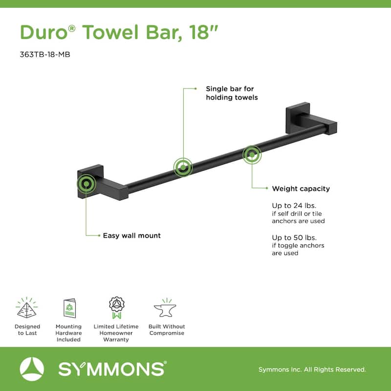 Symmons Duro 18" Towel Bar