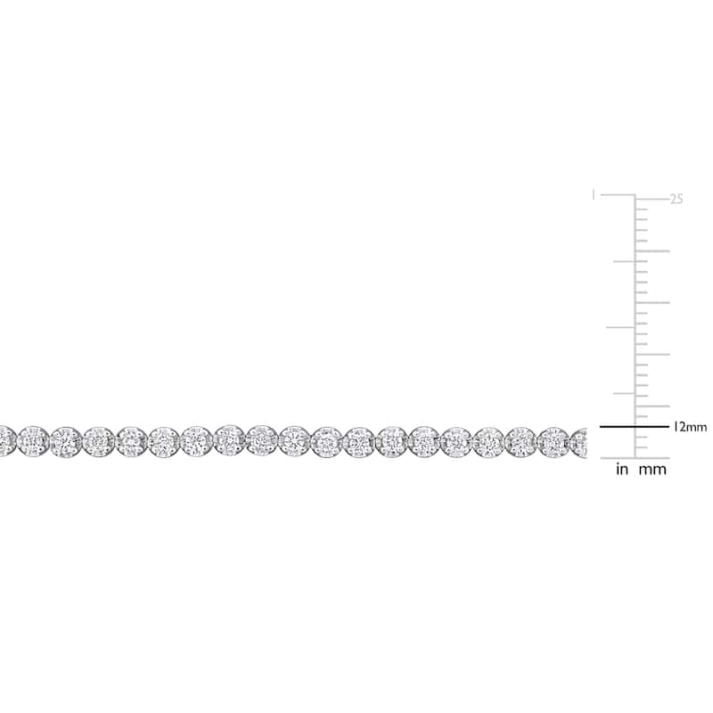 Miadora 1-5/8ct TW Diamond Tennis Bracelet in 14k White Gold