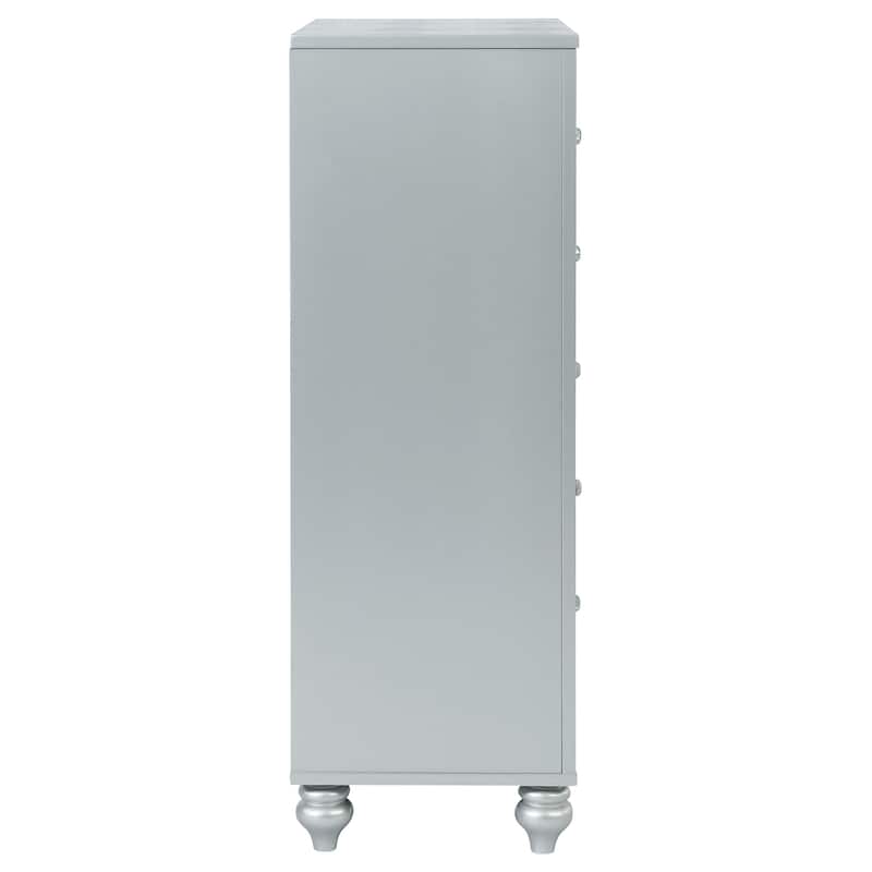 Gunnison 5-drawer Bedroom Chest Silver Metallic