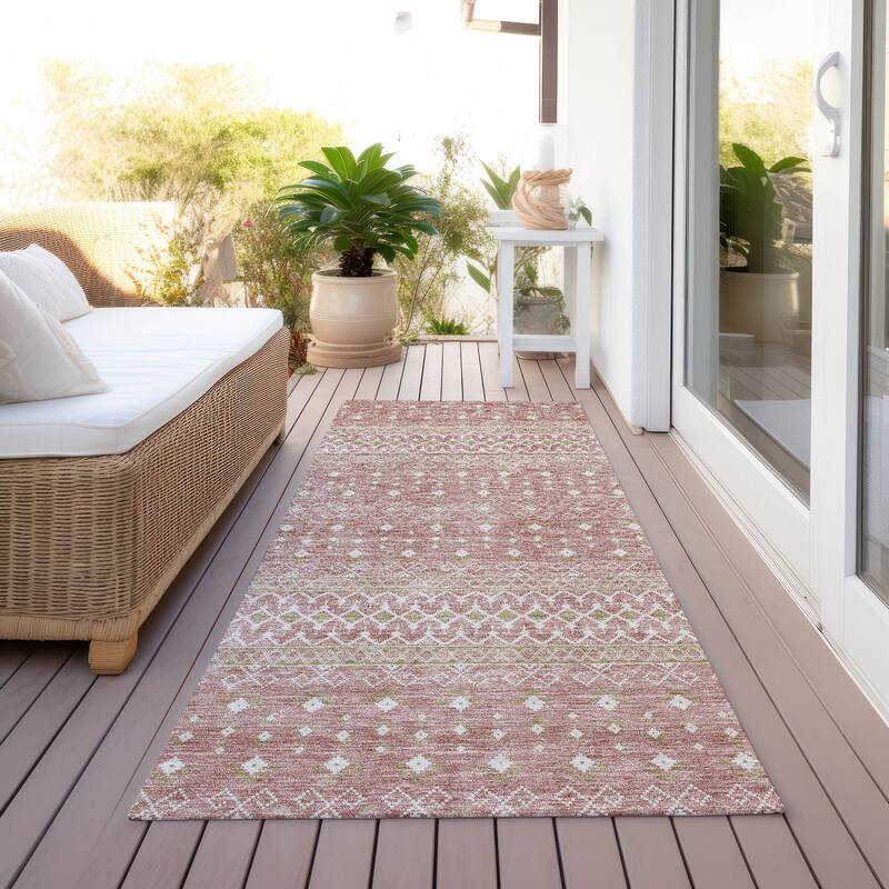 Machine Washable Indoor/ Outdoor Chantille Morrocan Boho Rug