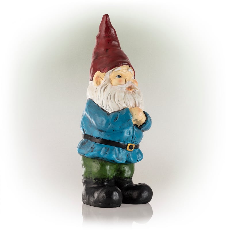 Gnome Folding Hands Looking Up Garden Statue