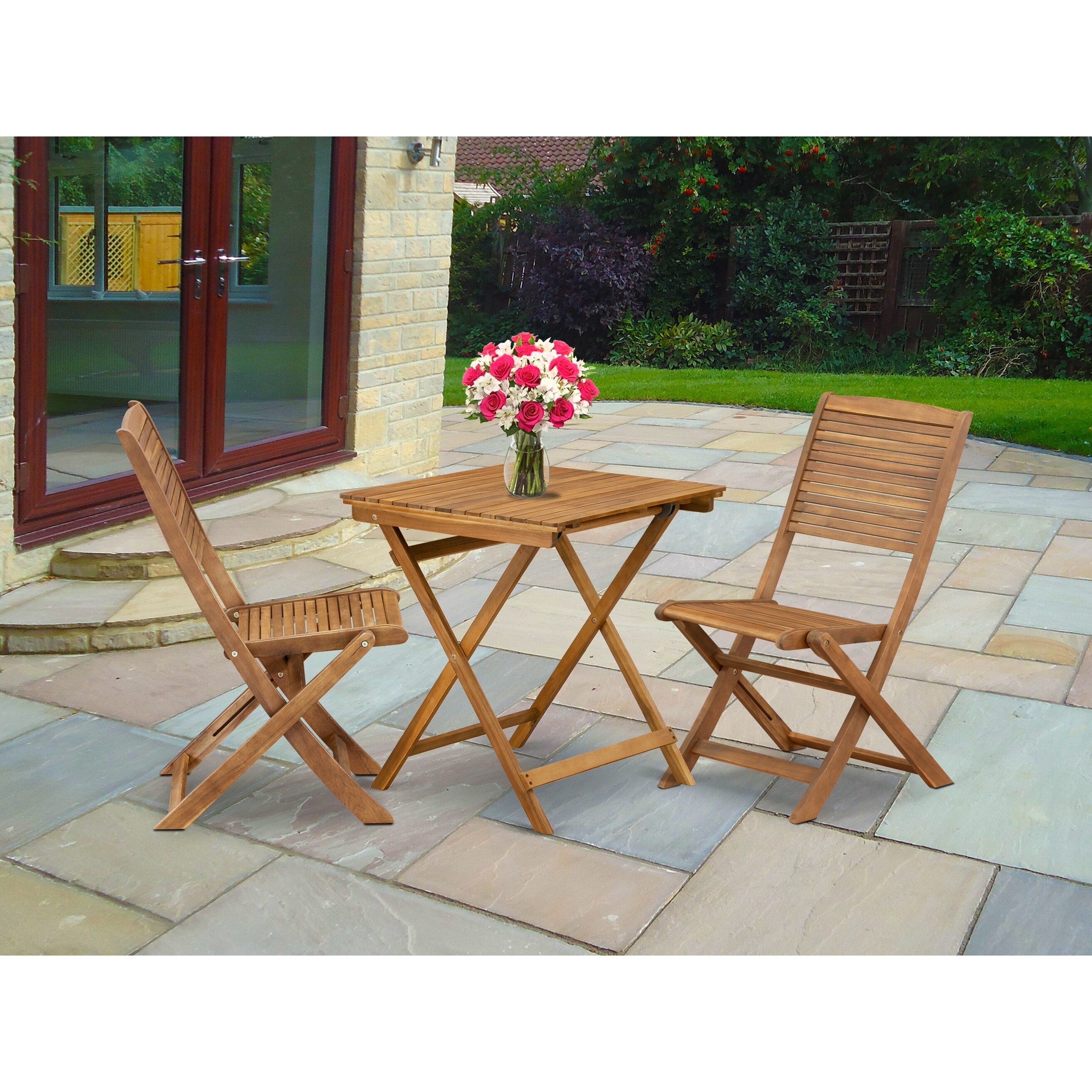 2 seater wooden garden table and chairs shop