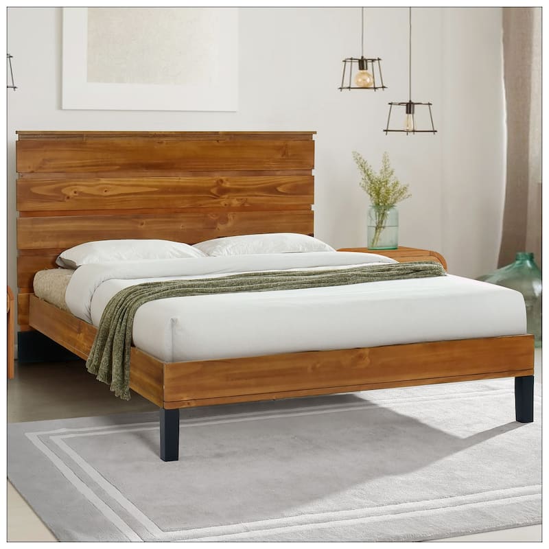 Mid-Century Modern Wood Bed