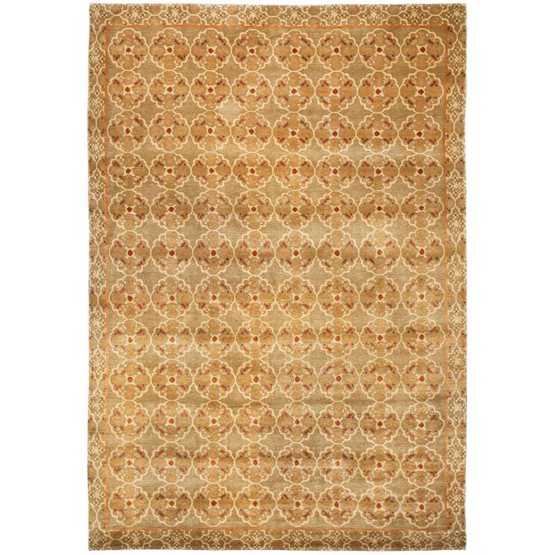 SAFAVIEH Couture Hand-knotted Teuta Silk/ Wool Rug - 9' x 12' - Terracotta