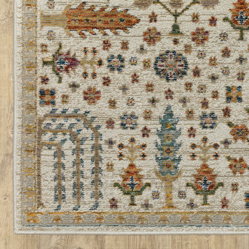 Style Haven Adalynn Ancient Traditions Ivory/Gold Area Rug