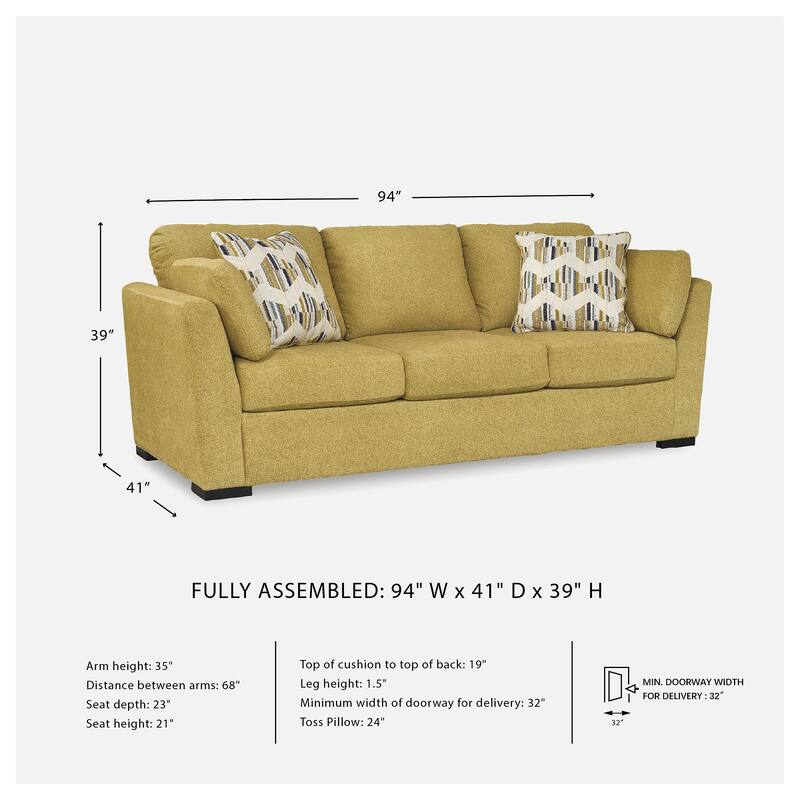 Signature Design by Ashley Keerwick Yellow Sofa - 94" W x 41" D x 39" H