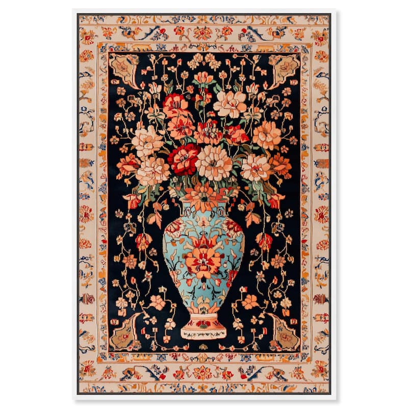 Persian Vase and Flowers II Canvas by Art Remedy - 20" x 30" - White