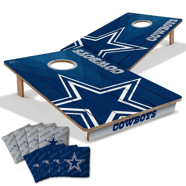 slide 2 of 7, Dallas Cowboys NFL Tailgate Cornhole Board Set Include Carrying Case