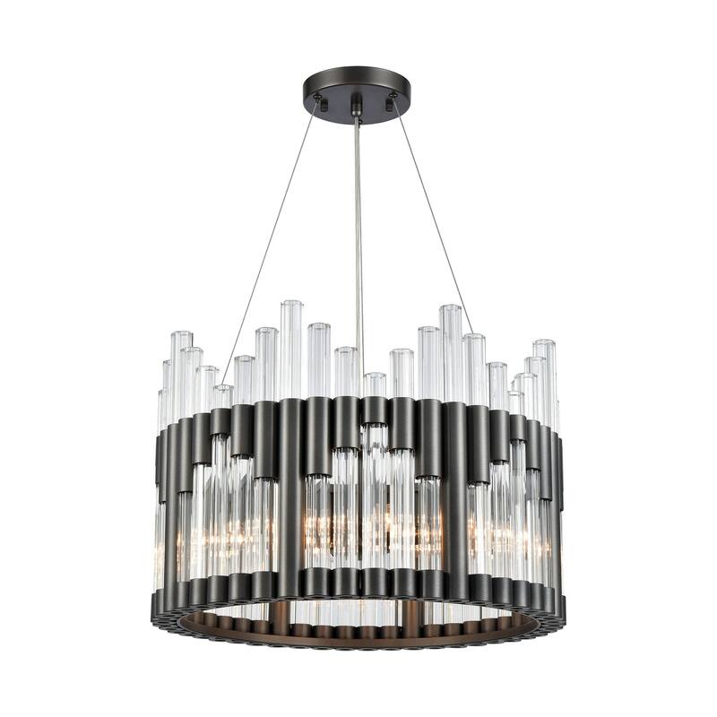 Throttle 21-inch Wide 6-Light Chandelier in Dark Graphite