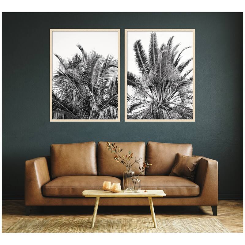 Kate and Laurel Palm No. 13 & 15 2 Piece Framed Wall Art Print Set by Alicia Bock