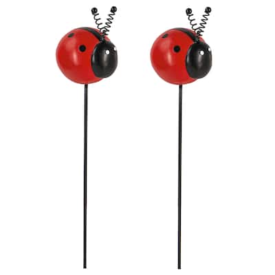 Set of 2 Ladybug Plant Pick