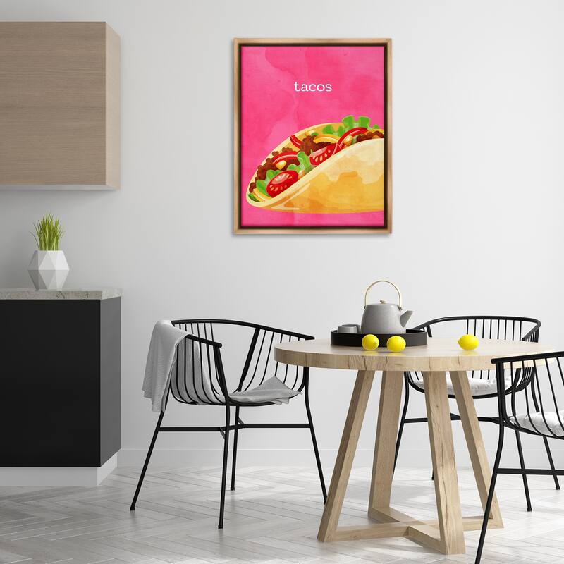 Stupell Tacos Mexican Cuisine Framed Floater Canvas Wall Art Design By Kim Allen