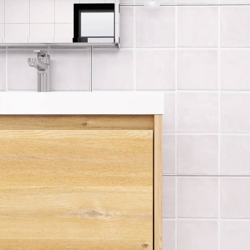 Floating Bathroom Vanity with Integrated Resin Top