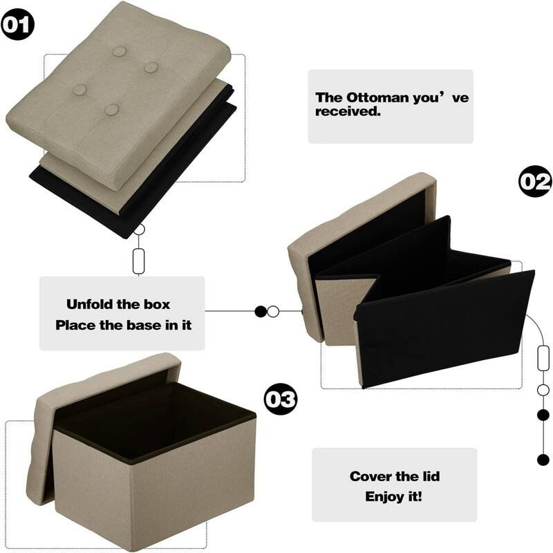 Small Storage Ottoman Stool Foot Rest