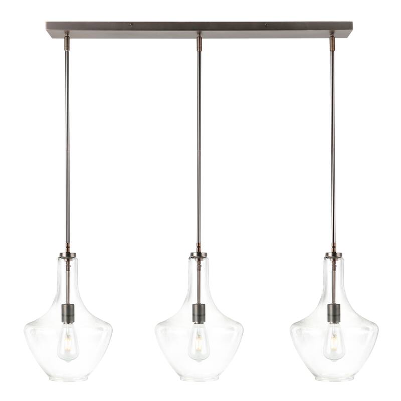 Light Society Modena 3-Light Island Light - Modern Bronze/Clear