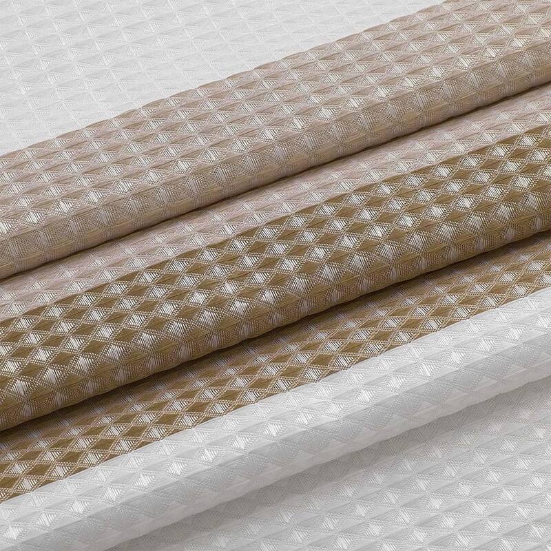 Dainty Home Striped Ombre Waffle Weave Fabric Shower Curtain