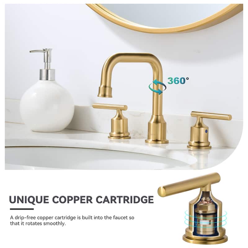 WOWOW Double Handle 8 in. Widespread Bathroom Sink Faucet