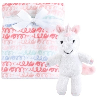 Hudson Baby Infant Girl Plush Blanket with Toy, Snuggly Unicorn, One Size - Snuggly Unicorn - One Size