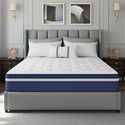 IFLUOUS 10in. Innerspring Hybrid Cooling and Breathable Medium Firm Mattress with CertiPUR-US, SGS and OEKO-TEX Certified