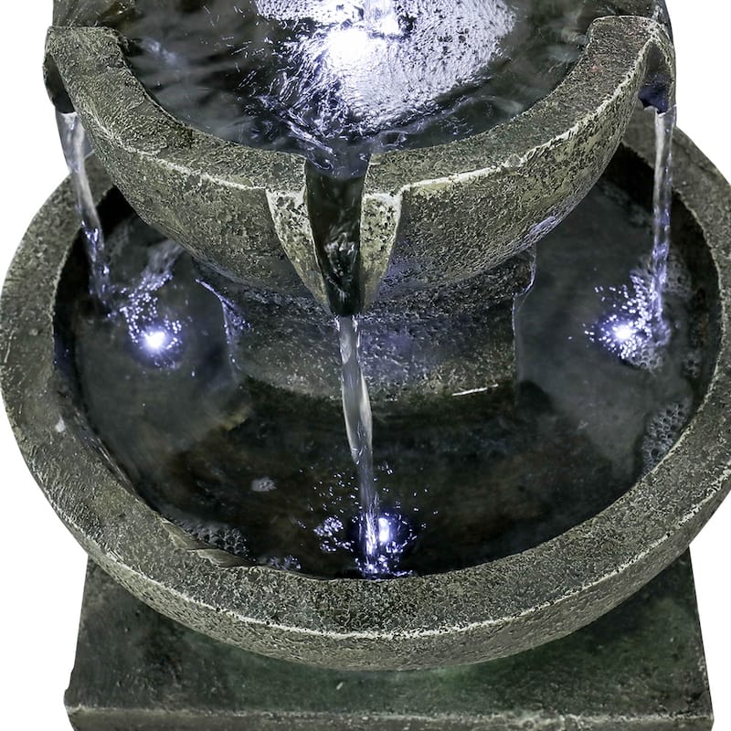 16'' H Modern Indoor-Outdoor Water Fountain for Garden Patio Yard