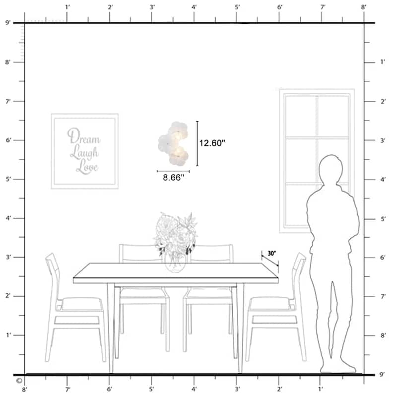 Modern Elegant Clear and Frosted Bubble Glass Flower Petal Wall Sconce