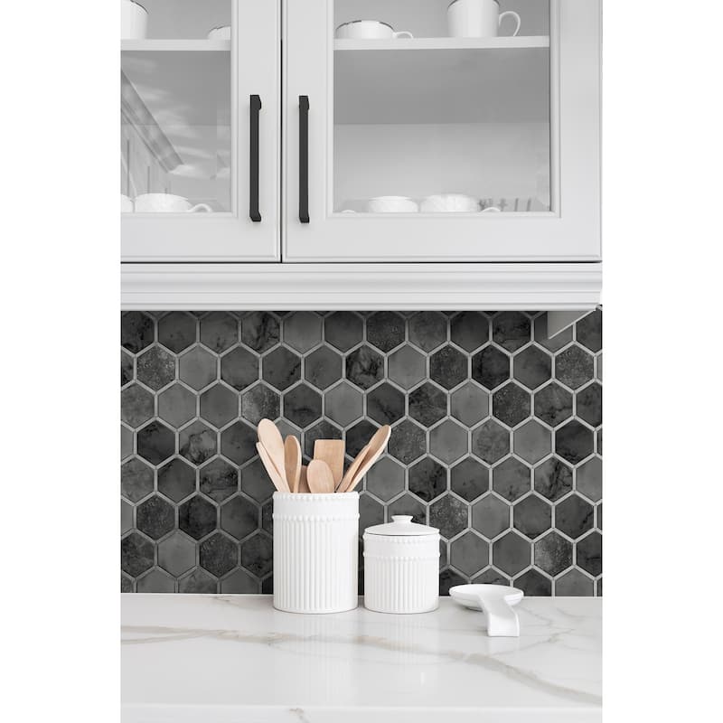 NextWall Inlay Hexagon Peel and Stick Wallpaper
