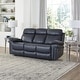 preview thumbnail 8 of 11, Hudson Power Reclining Top Grain Leather Sofa (Brown/ Blue/ Red)