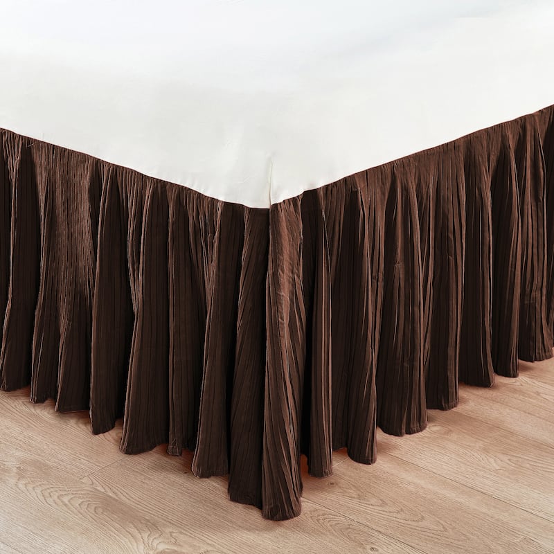 Serenta Pleated Bedskirt 18" Drop - King - Chocolate