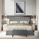 CraftPorch 2 Piece Bedroom Set in Transitional Linen Button Tufted Upholstered Bed