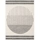 preview thumbnail 9 of 7, Joel Mod Black/Ivory Ombre Geometric Striped Area Rug