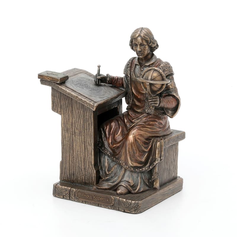 6.5" H NICOLAUS COPERNICUS Cold Cast Bronze - 3.74"x4.92"x6.5"