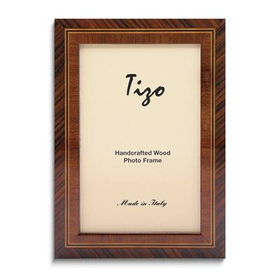 Curata Handcrafted Dark Brown Wood Inlay 8x10 Photo Frame