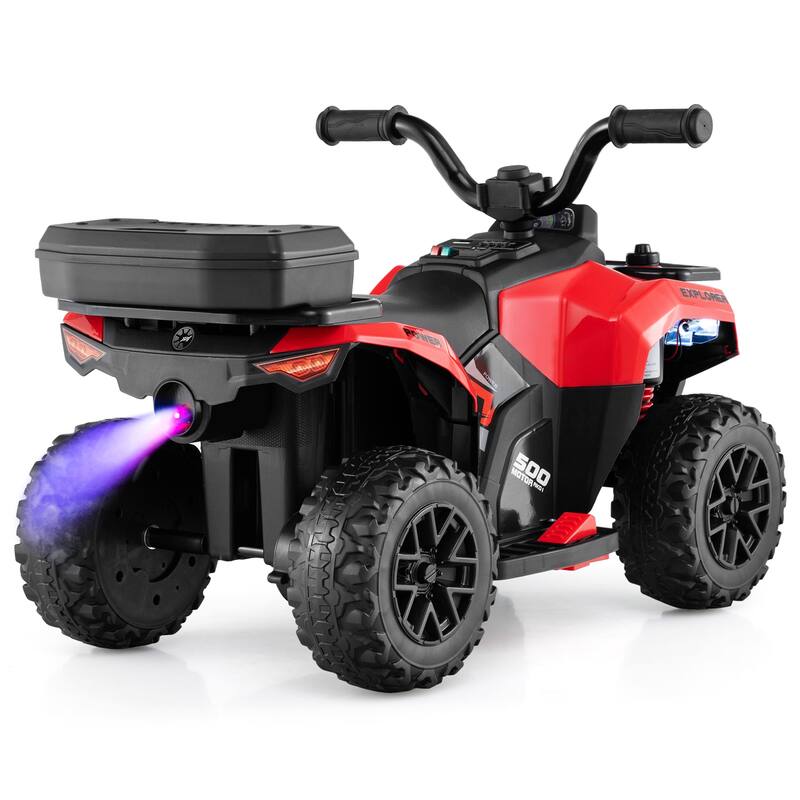 Gymax 6V Kids Ride On ATV w/ Music & Spray Function USB Port Storage