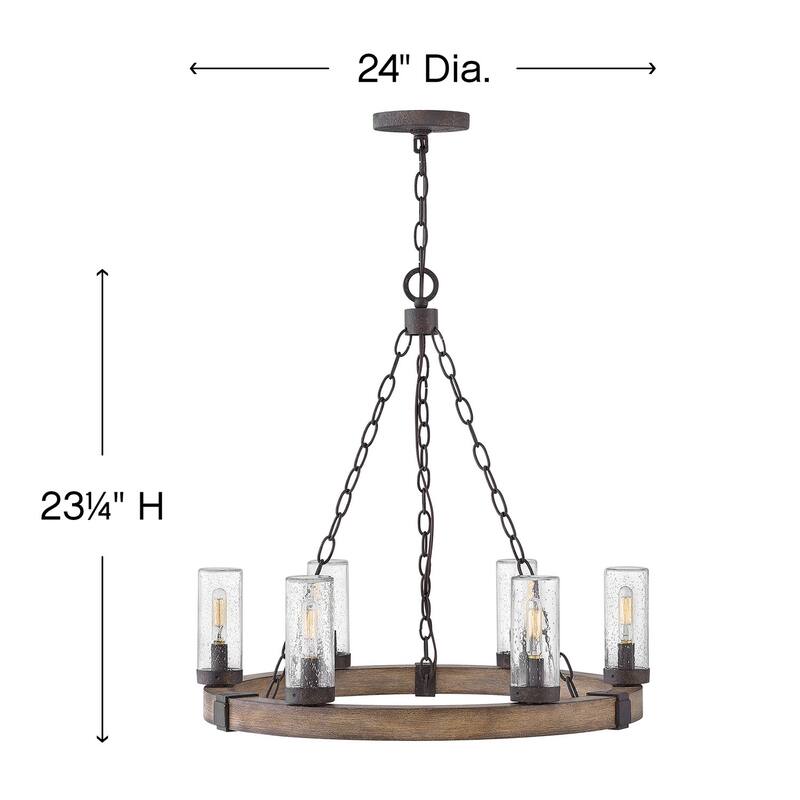 Hinkley Lighting Sawyer 6 Light 24" Wide Open Air Outdoor Chandelier