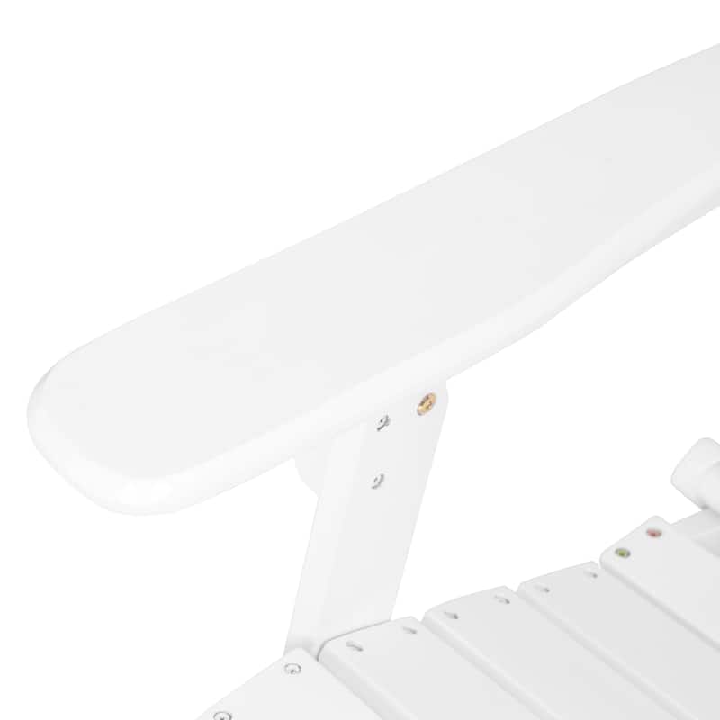 Adirondack Chair Folding Patio Seating with Slatted Backrest, Leisure Chair White Reading Chair Leisure Chair