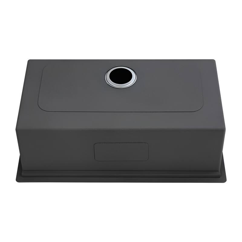 32" Undermount Kitchen Sink, Black/Silver Stainless Steel Workstation with Wooden Board & Accessories