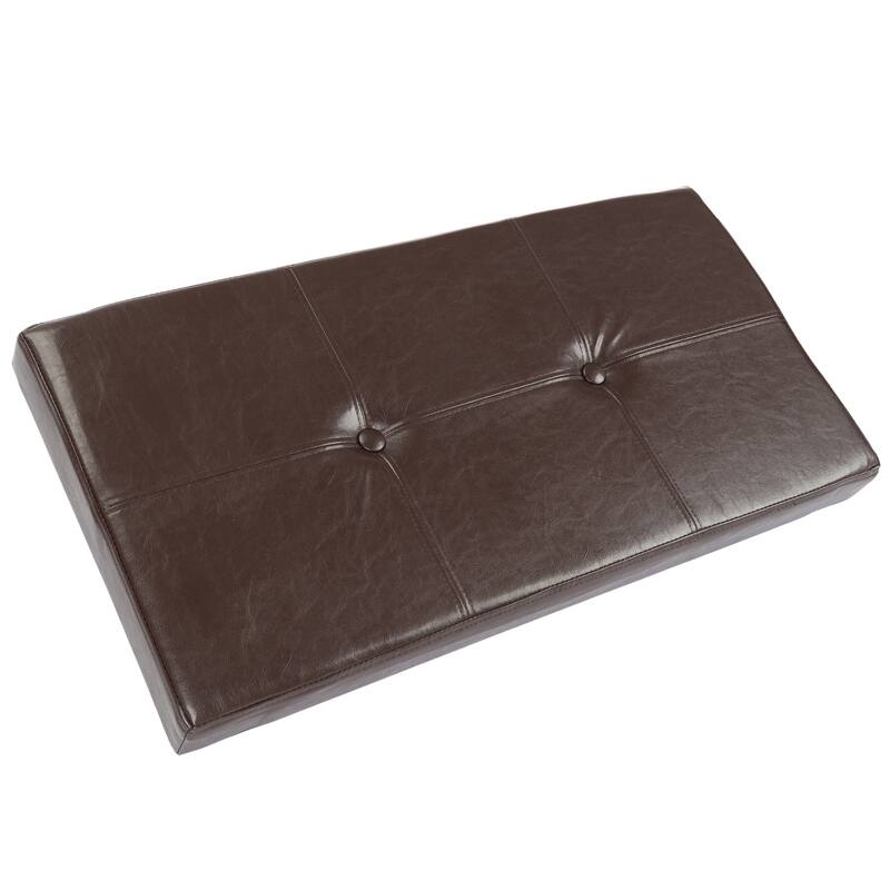 Lavish Home Faux Leather Storage Ottoman