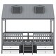 preview thumbnail 17 of 22, Twin Size Wooden House Bed with Fence and Roof for Kids