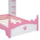 preview thumbnail 6 of 14, Dreamy Twin Size Platform Castle-Shaped Wooden Bed with Shelf for Kids