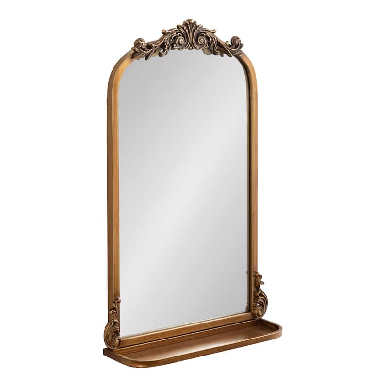 Kate and Laurel Arendahl Traditional Arch Mirror with Shelf - 16x25 - Gold