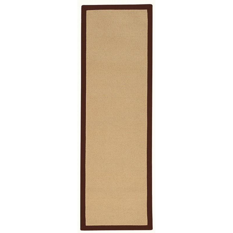 Linon Athena Sisal Hand Finished Classic Rug - 2'6'' X 12' - Brown