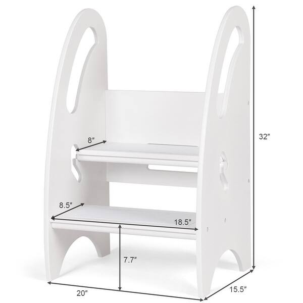 Shop Gymax Growing Step Stool Height Adjustable Kids Footstool
