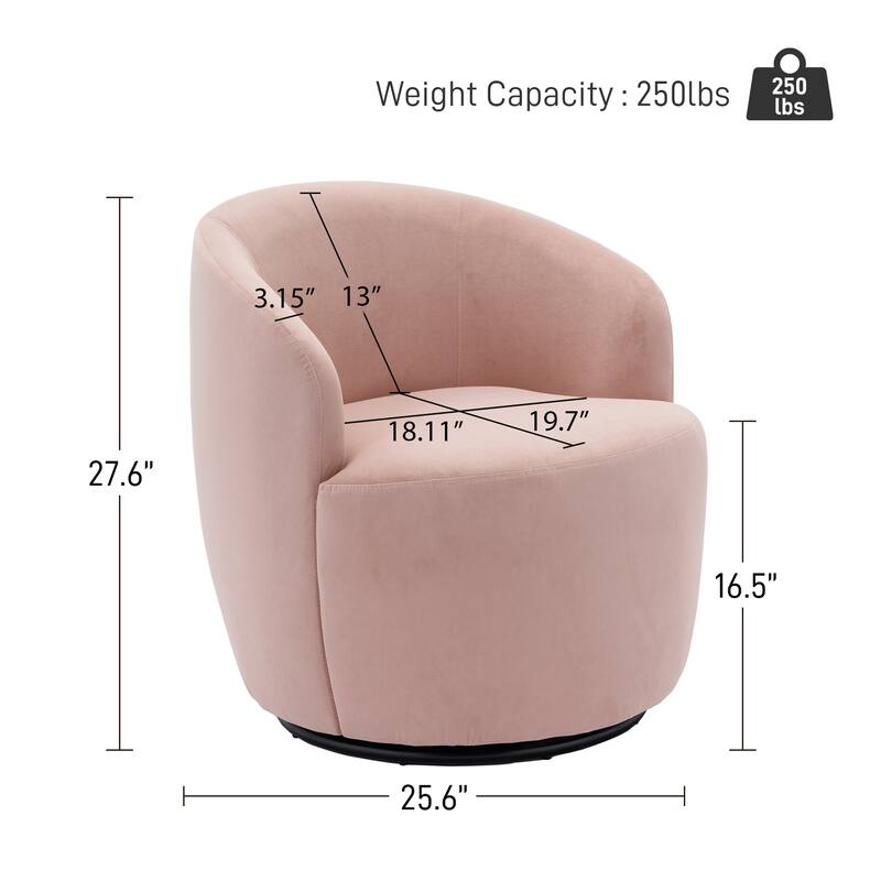 Ouyessir Swivel Barrel Chair Upholstered Armchair (Set of 1)