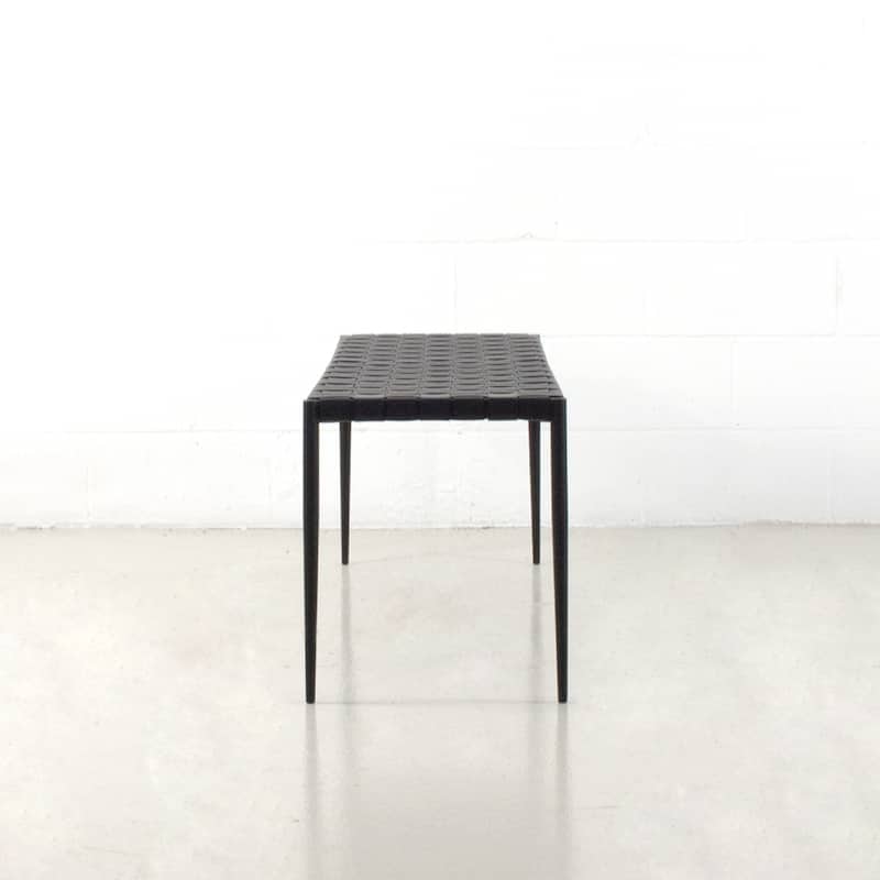 Soho Mid-Century Modern Leather Weave Coffee/Bench 28-inches/ 47-inches