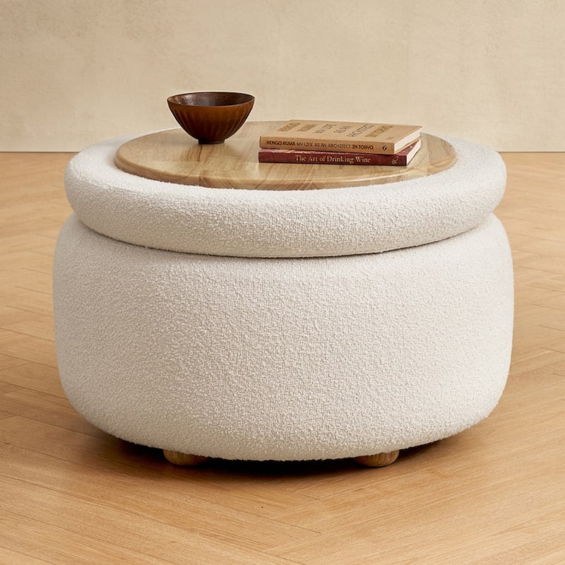 Mopio Luna Storage Ottoman - White